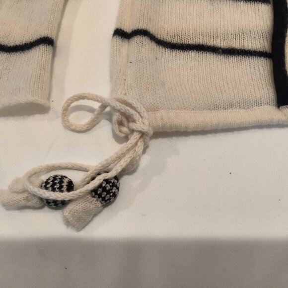 CALYPSO White and Black Striped Long Sleeve Cashmere Sweater Size XS - Picture 5 of 10